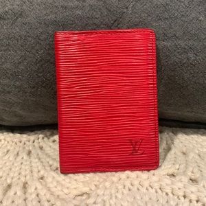 Authentic Louis Vuitton Epi leather card holder